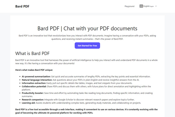 AI Bard PDF-apps-and-websites